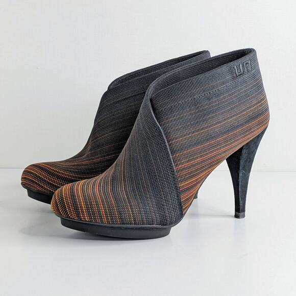 United Nude Hi Fold Heels 37 Black Brown Architectural Avant-Garde EUC - Picture 15 of 15